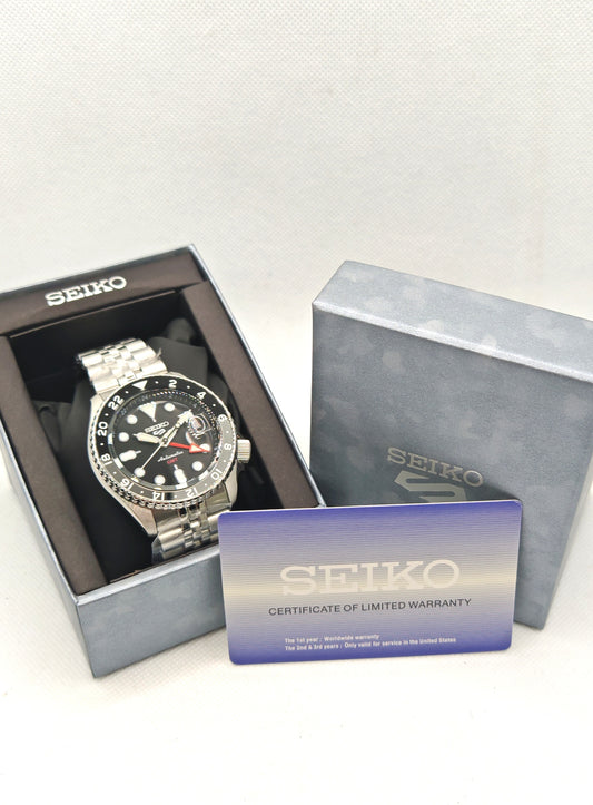 SEIKO 5 GMT SSK001K1 – Orologio Automatico Uomo Nero | TikAworld