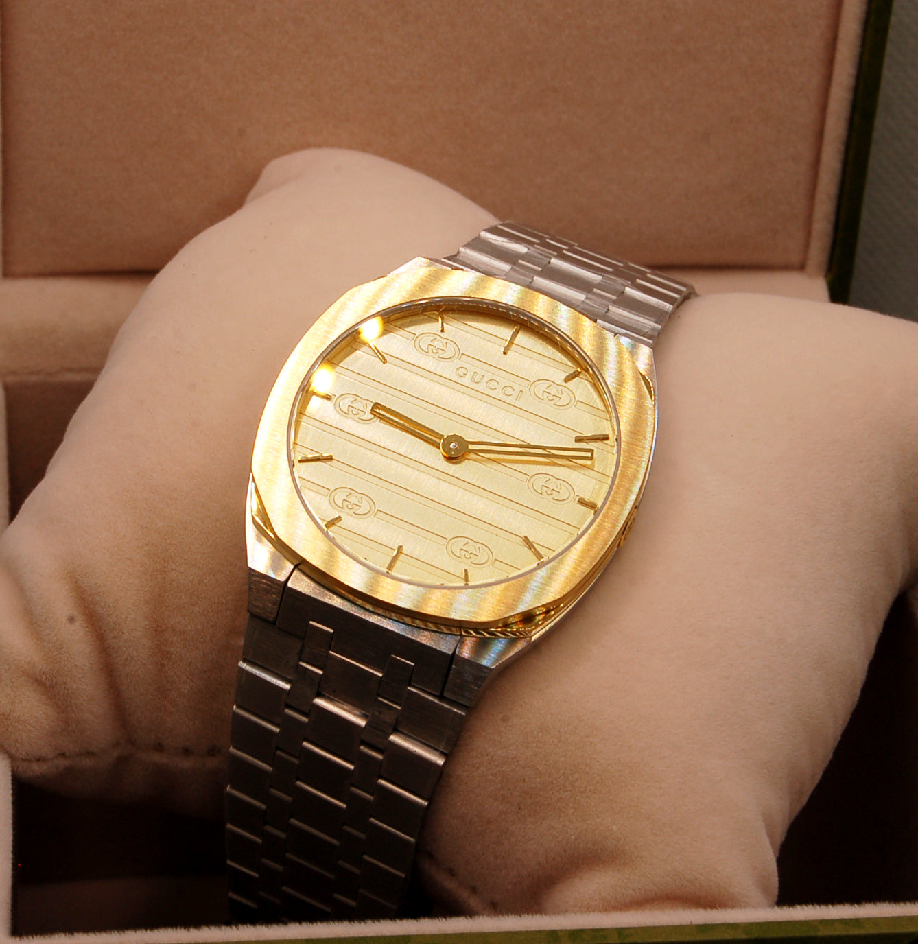 GUCCI 25H Gold/Steel Quartz Watch for Men/Unisex - YA163405