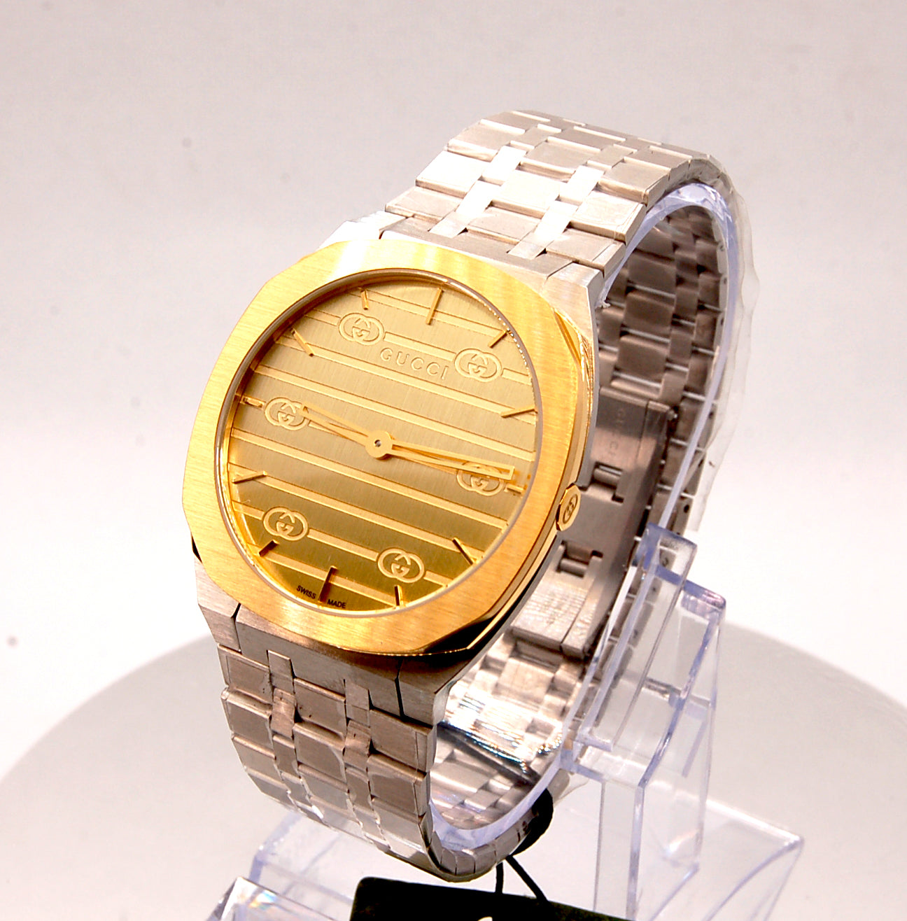 GUCCI 25H Gold/Steel Quartz Watch for Men/Unisex - YA163405