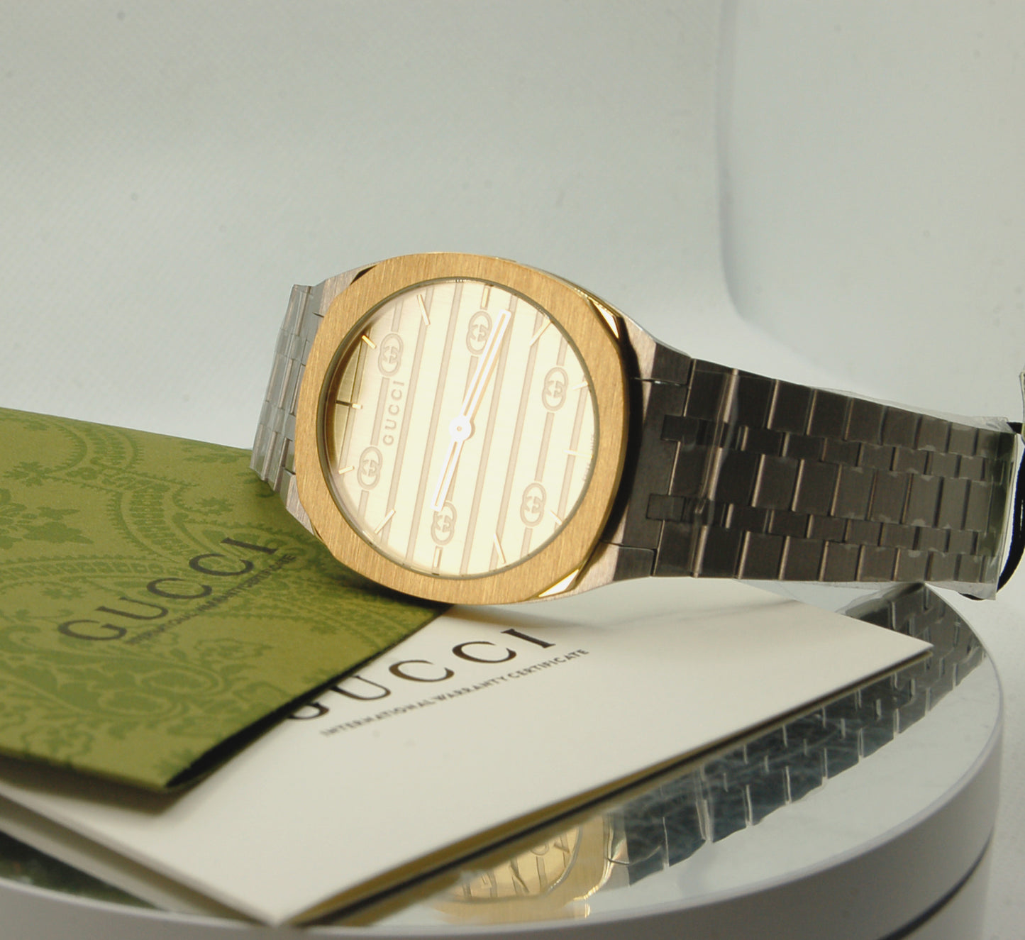 GUCCI 25H Gold/Steel Quartz Watch for Men/Unisex - YA163405