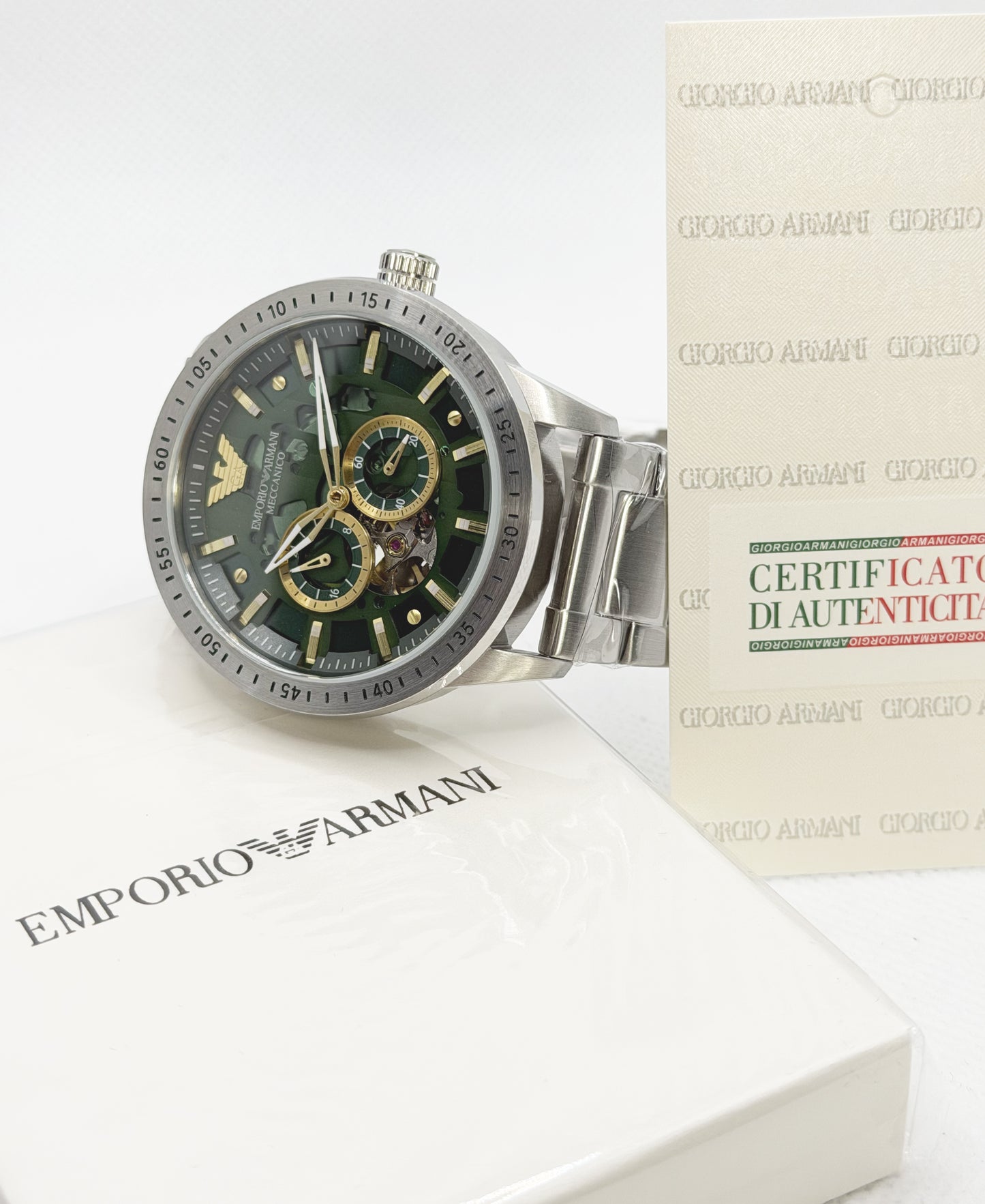 EMPORIO ARMANI AR60053 – Orologio Automatico Uomo Meccanico Scheletrato Verde | tikAworld