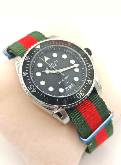 GUCCI Men's DIVE Watch Black/Fabric - YA136209 | tikAworld