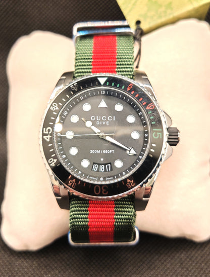 GUCCI Men's DIVE Watch Black/Fabric - YA136209 | tikAworld