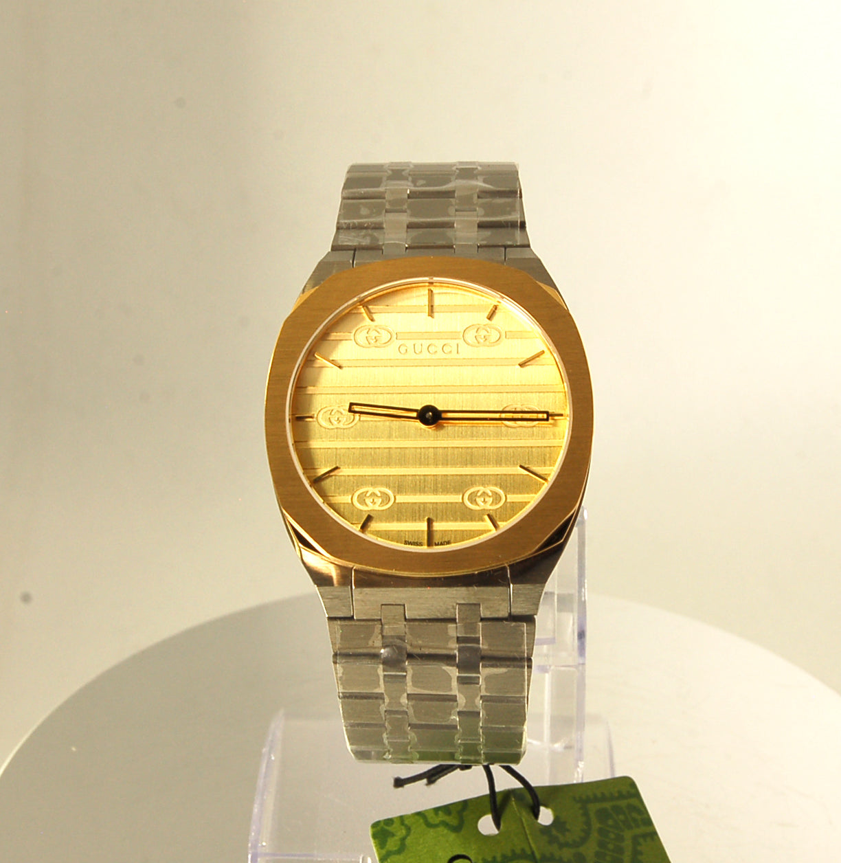 GUCCI 25H Gold/Steel Quartz Watch for Men/Unisex - YA163405