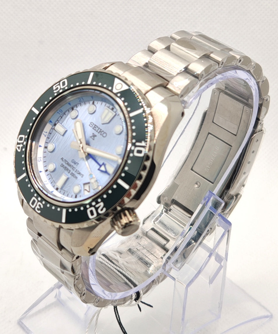 SEIKO PROSPEX Save the Ocean "Blue Glacier" GMT SPB385J1 – Edizione Limitata 110° Anniversario | tikAworld