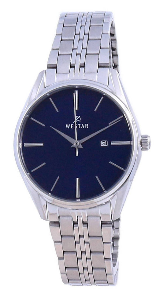 Westar Blue Dial Stainless Steel Quartz 40210 STN 104 Women's Watch