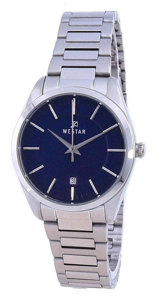 Westar Blue Dial Stainless Steel Quartz 40213 STN 104 Women's Watch