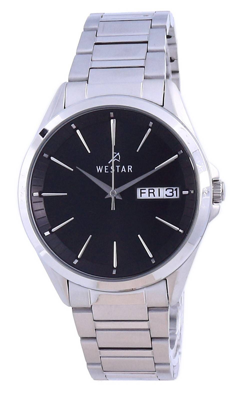 Westar Black Dial Stainless Steel Quartz 50212 STN 103 Men's Watch