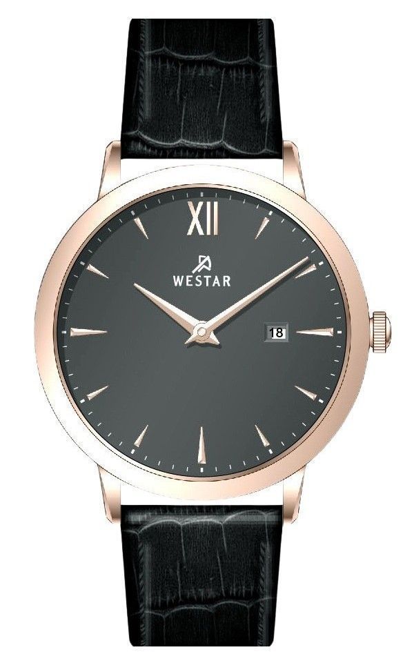 Westar Profile Leather Strap Gray Dial Quartz 50214PPN606 Men's Watch