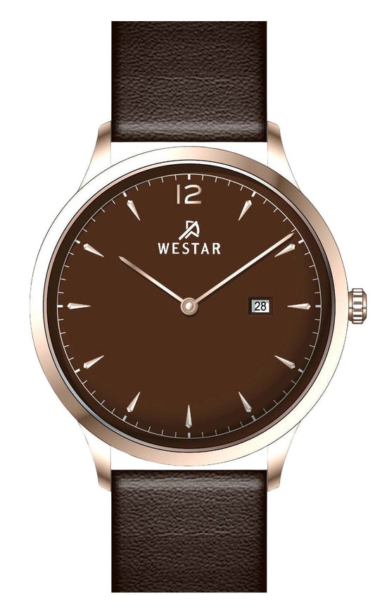 Westar Profile Leather Strap Brown Dial Quartz 50217PPN620 Men's Watch