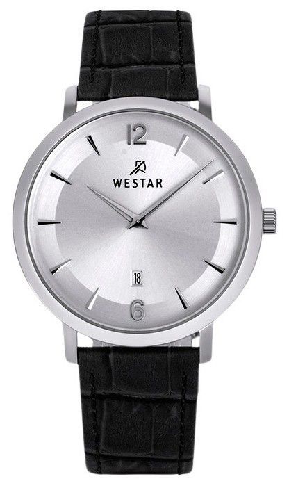 Westar Profile Leather Strap Silver Dial Quartz 50219STN107 Men's Watch