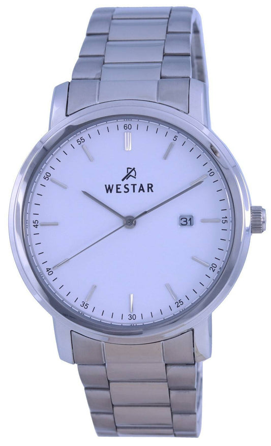 Westar White Dial Stainless Steel Quartz 50243 STN 101 Men's Watch