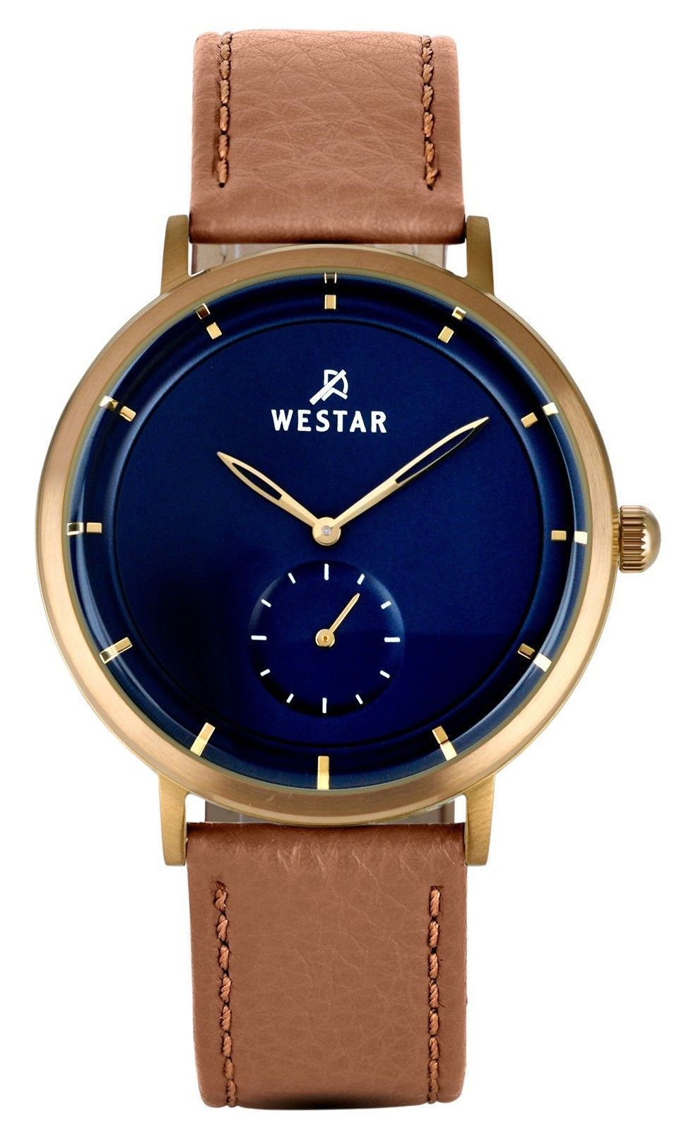 Westar Profile Leather Strap Blue Dial Quartz 50246BZZ184 Men's Watch