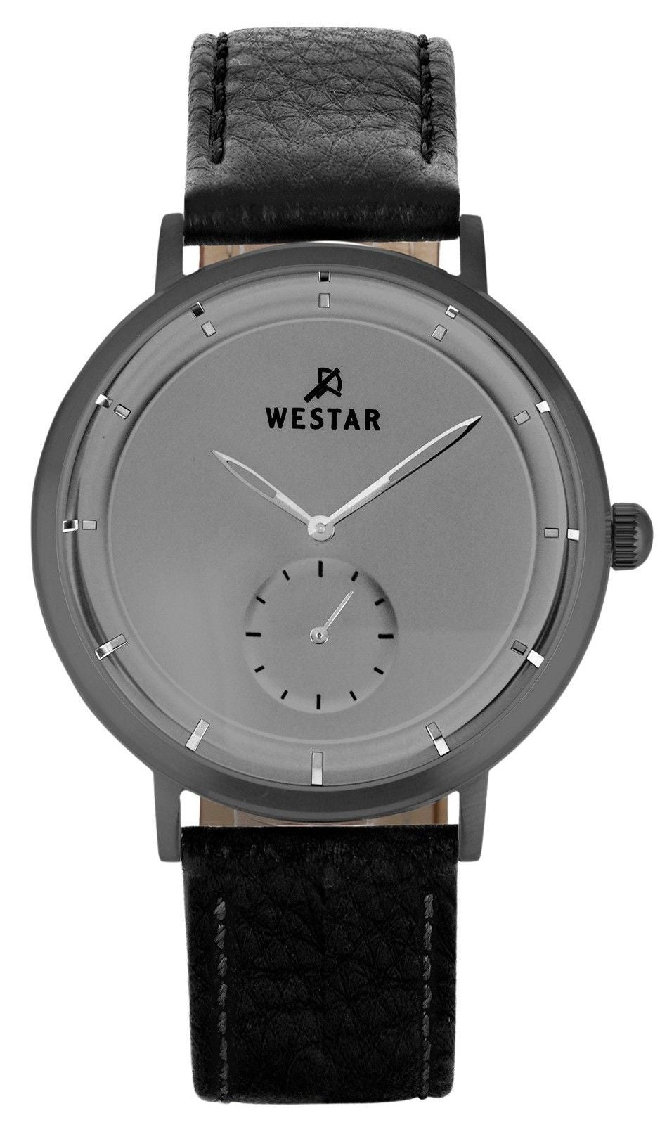 Westar Profile Leather Strap Gray Dial Quartz 50246GGN106 Men's Watch