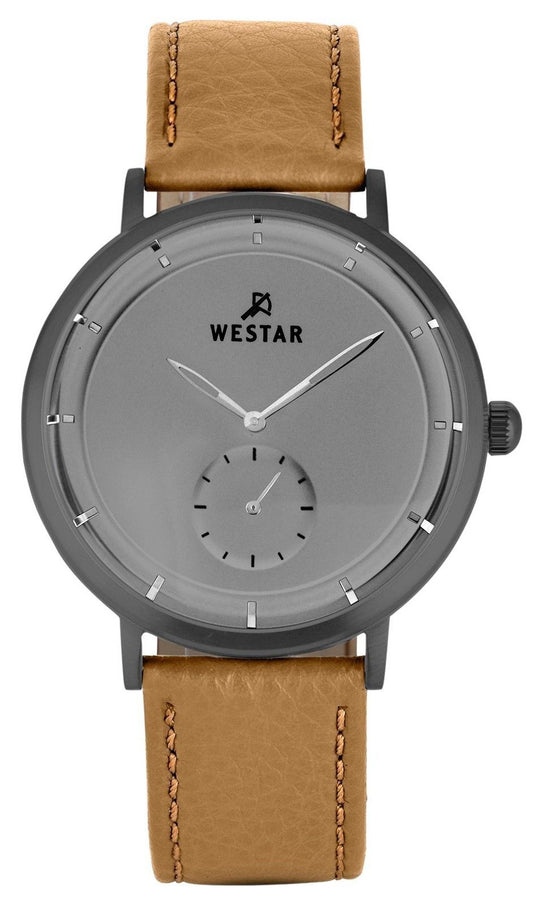 Westar Profile Leather Strap Gray Dial Quartz 50246GGN186 Men's Watch