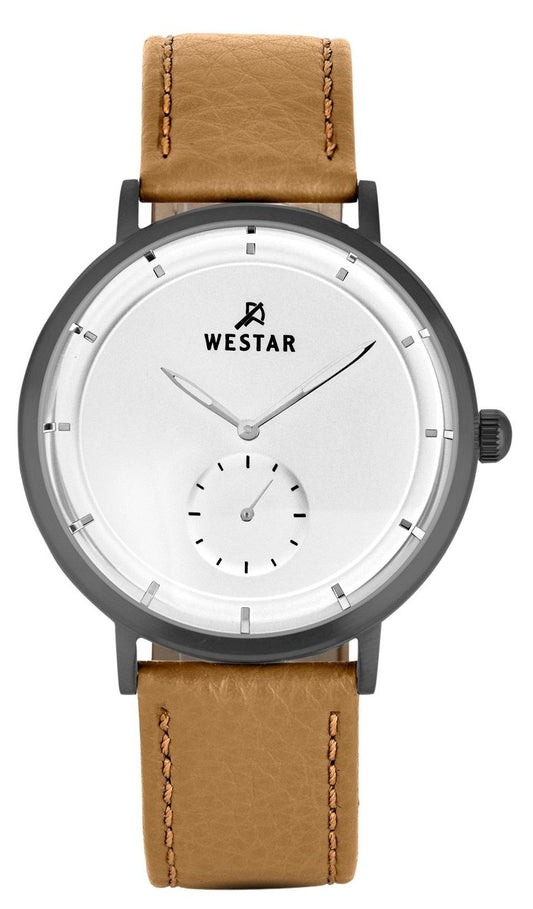 Westar Profile Leather Strap Silver Dial Quartz 50246GGN187 Men's Watch