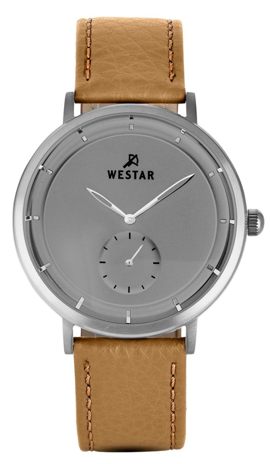 Westar Profile Leather Strap Gray Dial Quartz 50246STN186 Men's Watch