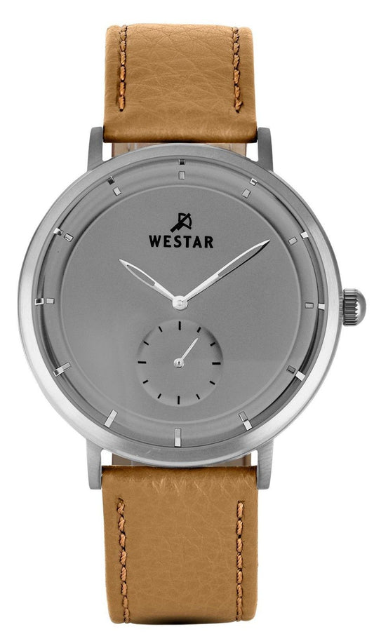 Westar Profile Leather Strap Gray Dial Quartz 50246STN186 Men's Watch