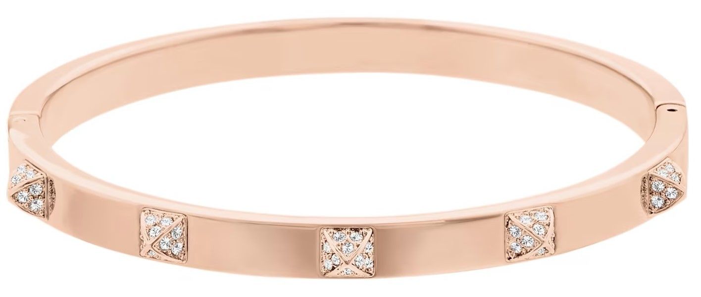 Swarovski Tactic Rose Gold Tone Bangle With White Crystal 5098368 For Women