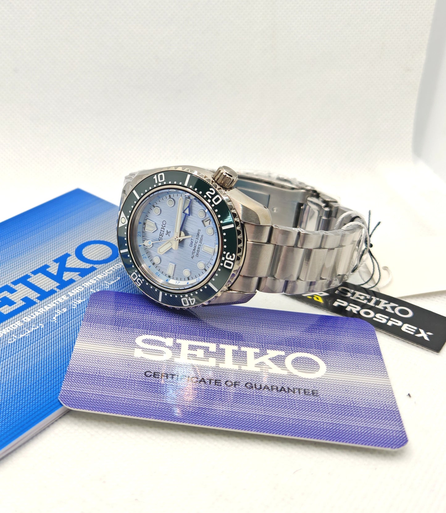 SEIKO PROSPEX Save the Ocean "Blue Glacier" GMT SPB385J1 – Edizione Limitata 110° Anniversario | tikAworld
