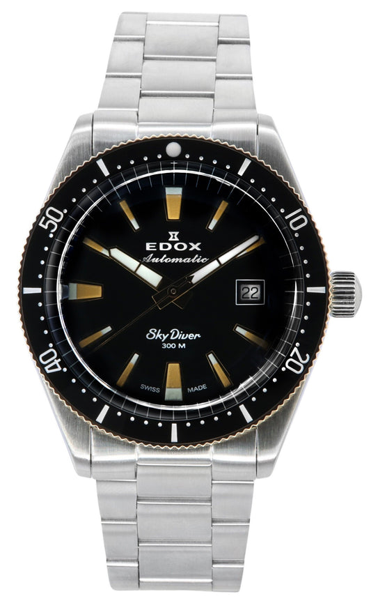 Edox Skydiver Limited Edition Black Dial Automatic Diver's 80126357RNMNIRB 300M Men's Watch