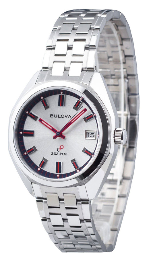 Bulova Classic Jet Star Limited Edition Stainless Steel Silver Dial Quartz 96K112 Men's Watch With Extra Strap