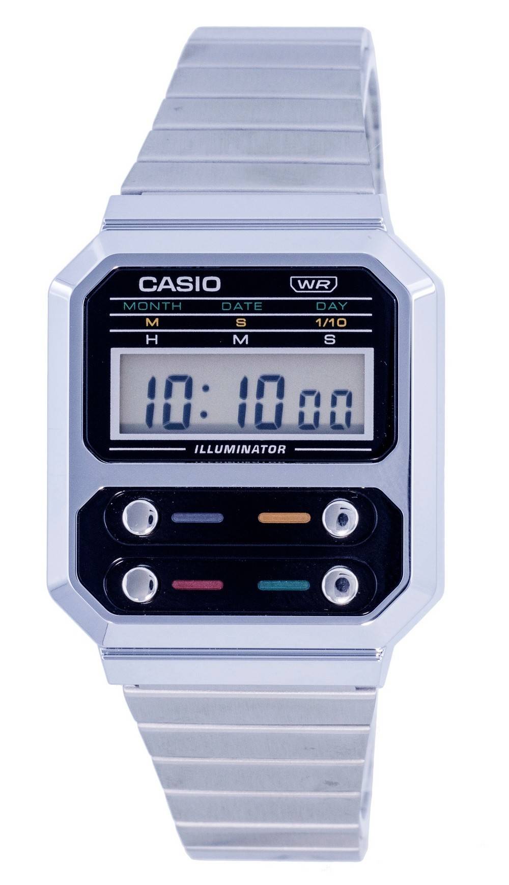 Casio Vintage Digital Stainless Steel A100WE-1A A100WE-1 Men's Watch