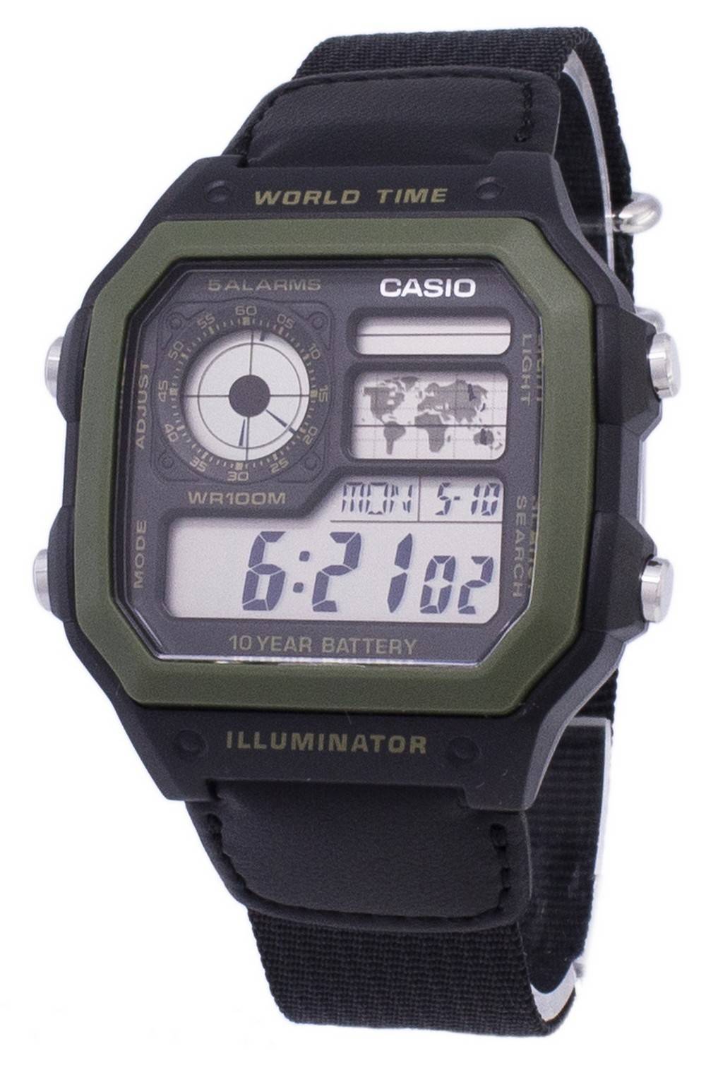 Casio Youth Series Digital World Time AE-1200WHB-1BVDF AE-1200WHB-1BV Men's Watch