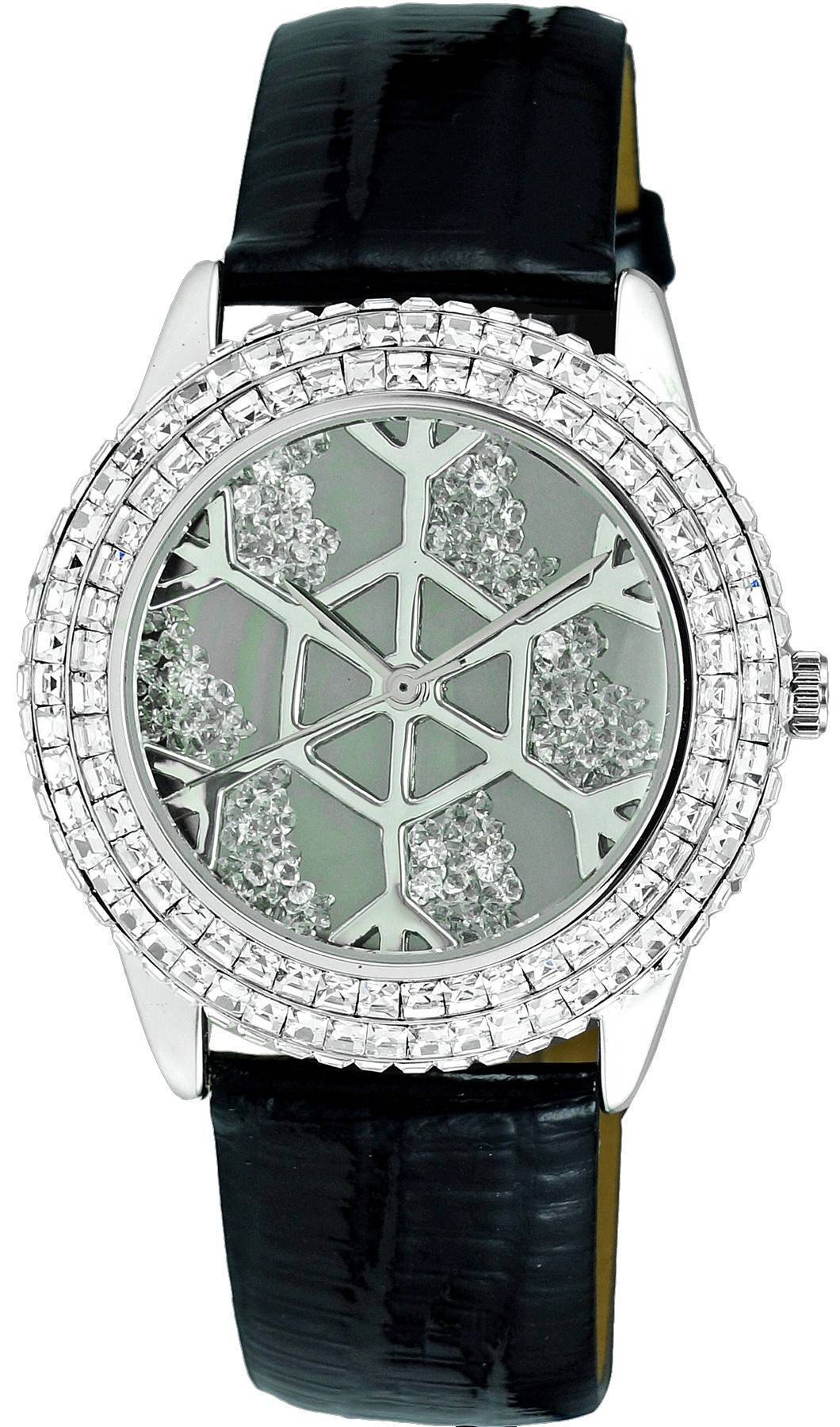 Adee Kaye Snowflakes Collection Crystal Accents Gray Dial Quartz AK2115-L Women's Watch