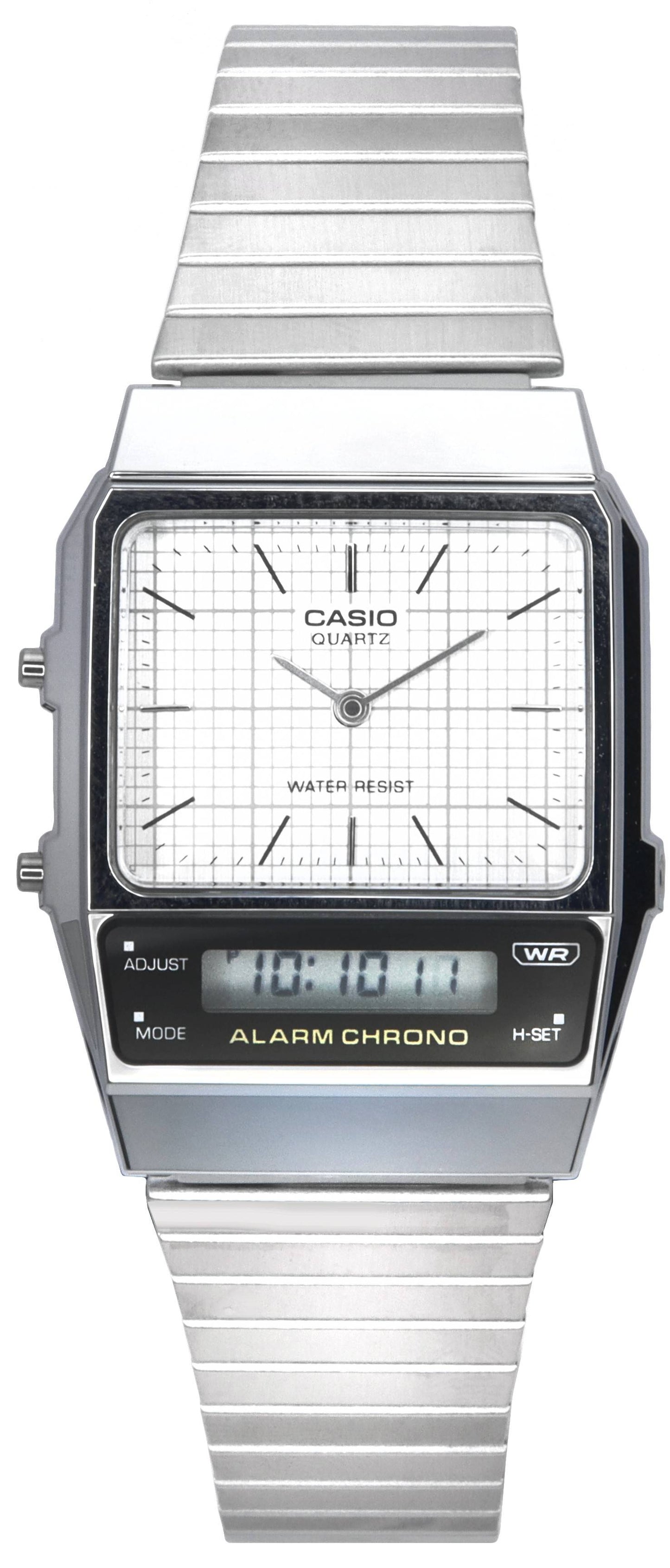 Casio Vintage Analog Digital White Dial Quartz AQ-800E-7A AQ800E-7 Unisex Watch