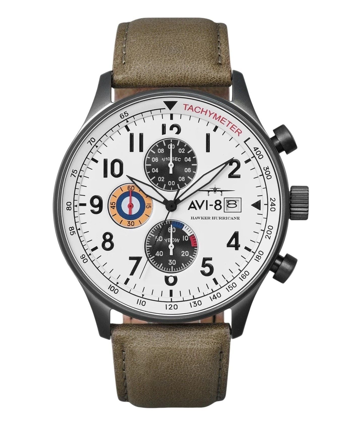 AVI-8 Hawker Hurricane Classic Chronograph Ivory Grayscale White Dial Quartz AV-4011-0B Men's Watch