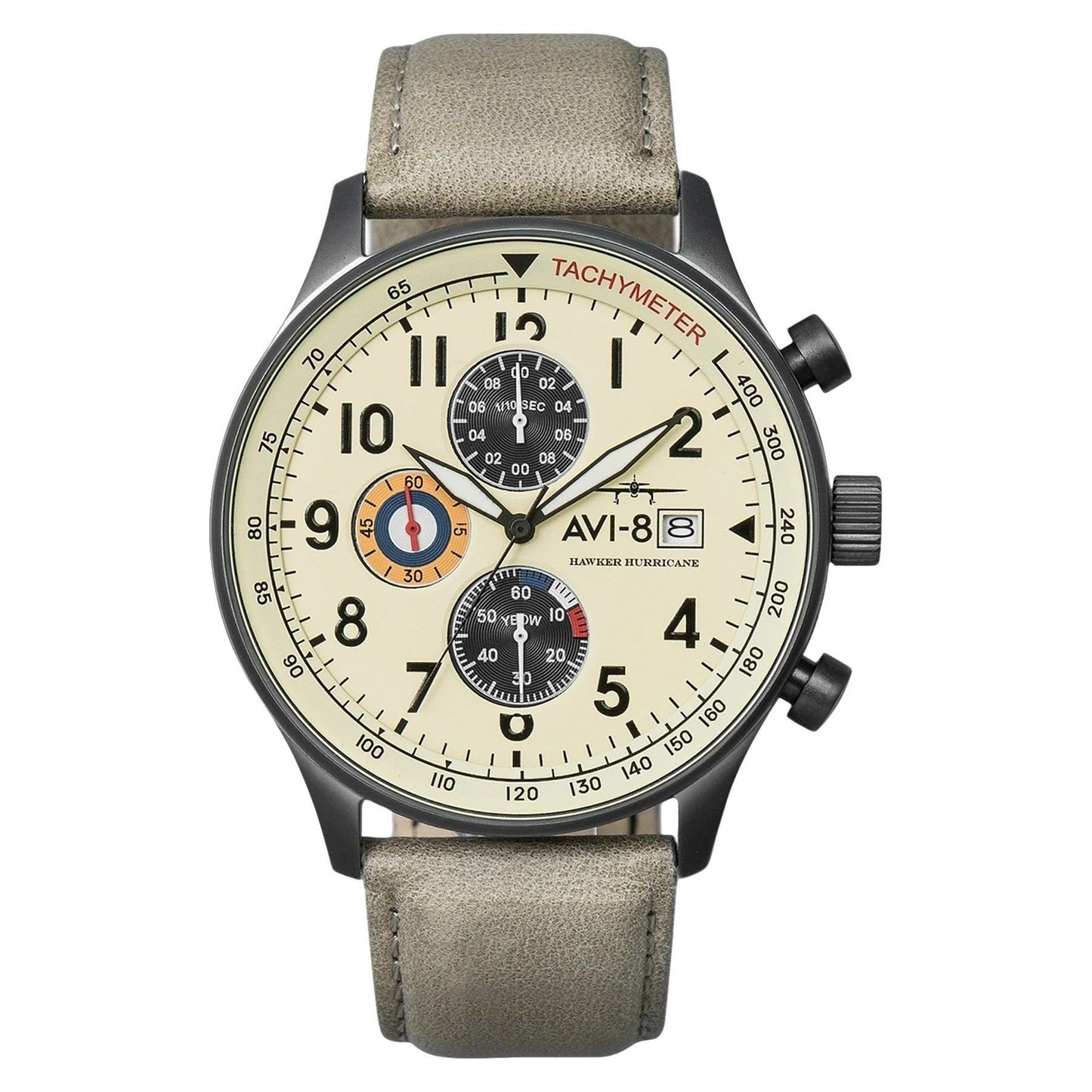 AVI-8 Hawker Hurricane Classic Chronograph Cream Beige Dial Quartz AV-4011-0C Men's Watch