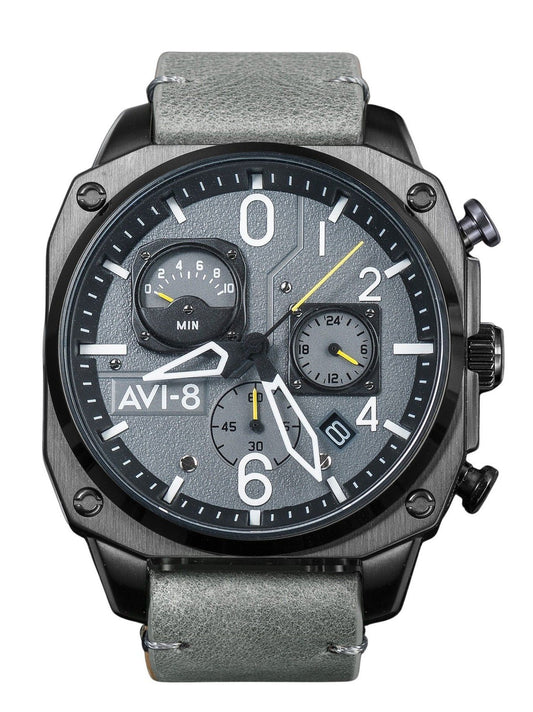 AVI-8 Hawker Hunter Retrograde Chronograph Sea Gray Dial Quartz AV-4052-03 Men's Watch