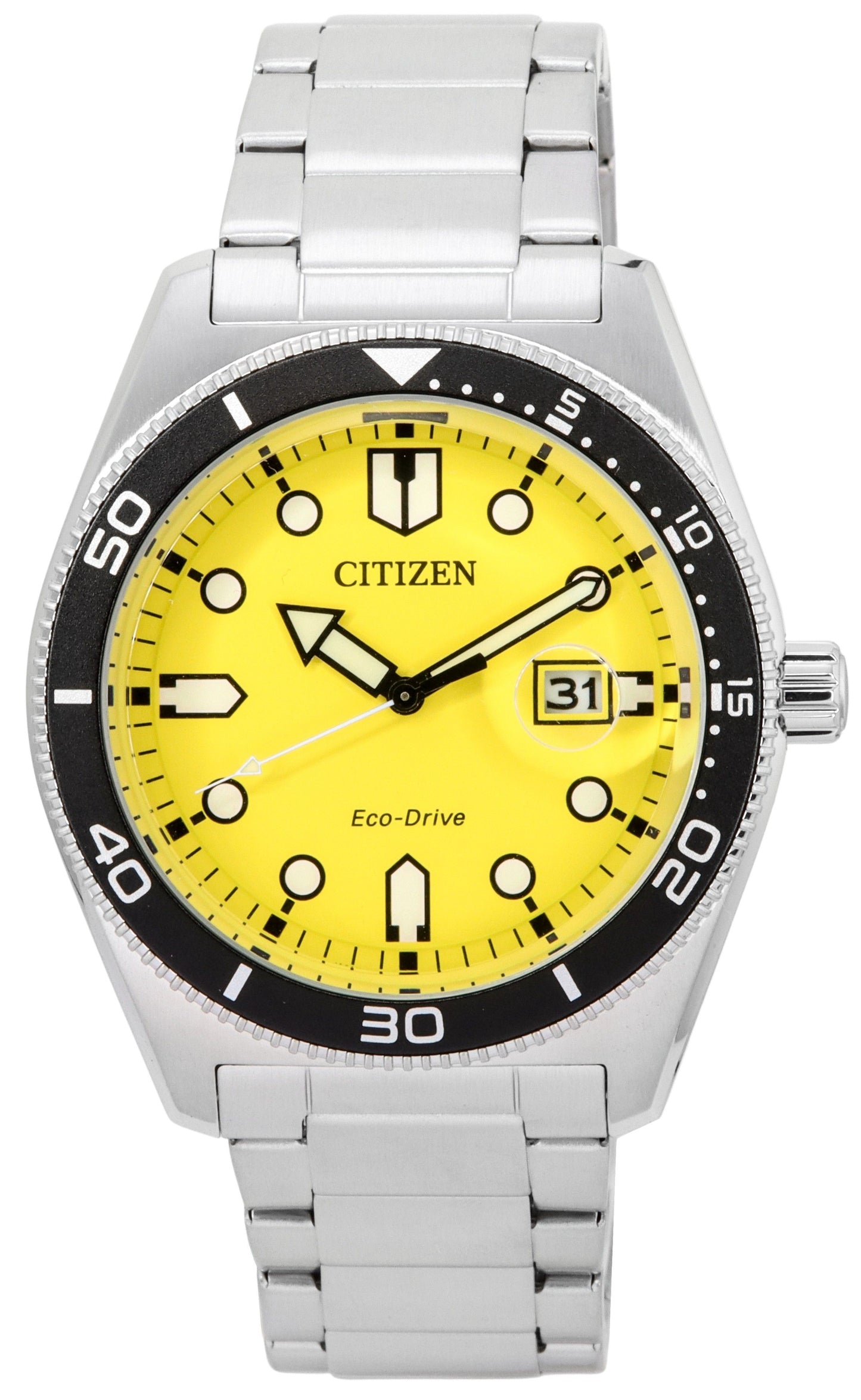 Citizen Sport Eco-Drive Stainless Steel Yellow Dial AW1760-81Z 100M Men's Watch