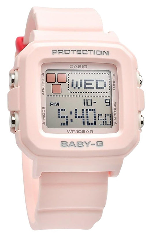 Casio Baby-G Plus Digital Pink Resin Strap Quartz BGD-10L-4 100M Women's Watch With Extra Band Loops