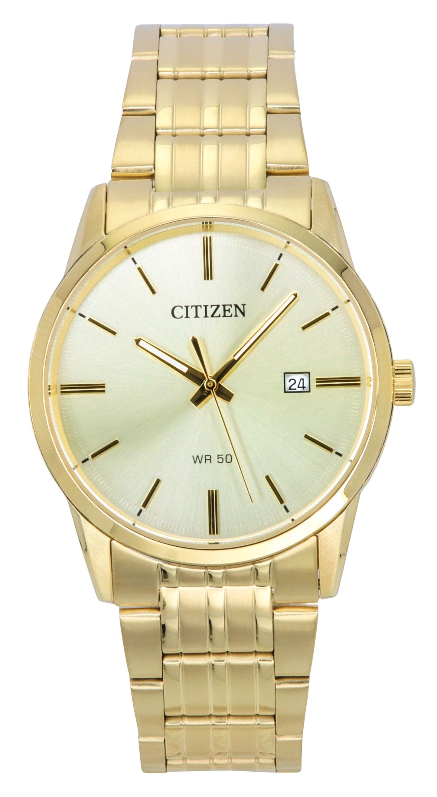 Citizen Gold Tone Stainless Steel Champagne Dial Quartz BI5002-57P Men's Watch