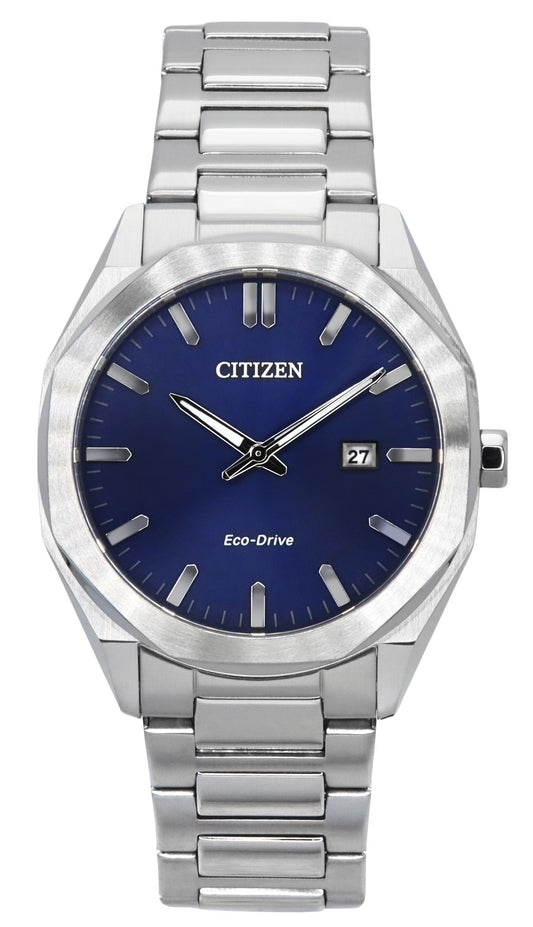 Citizen Eco-Drive Stainless Steel Dark Blue Dial BM7600-81L 100M Men's Watch