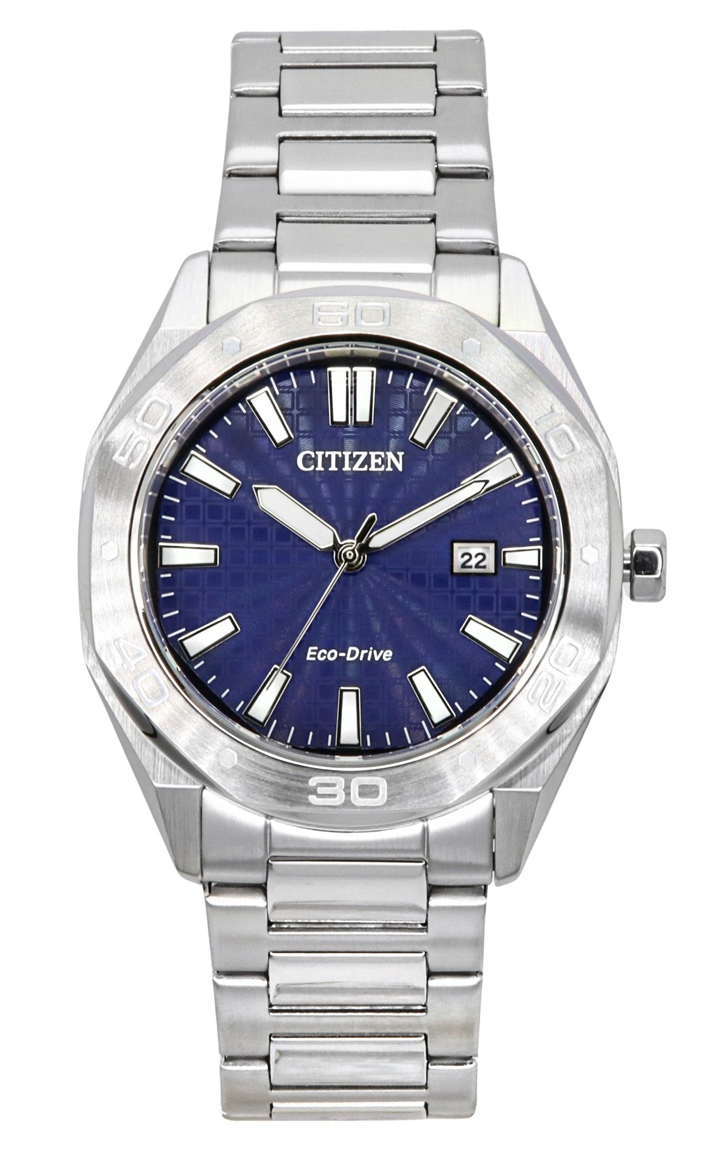 Citizen Eco-Drive Stainless Steel Blue Dial BM7630-80L 100M Men's Watch