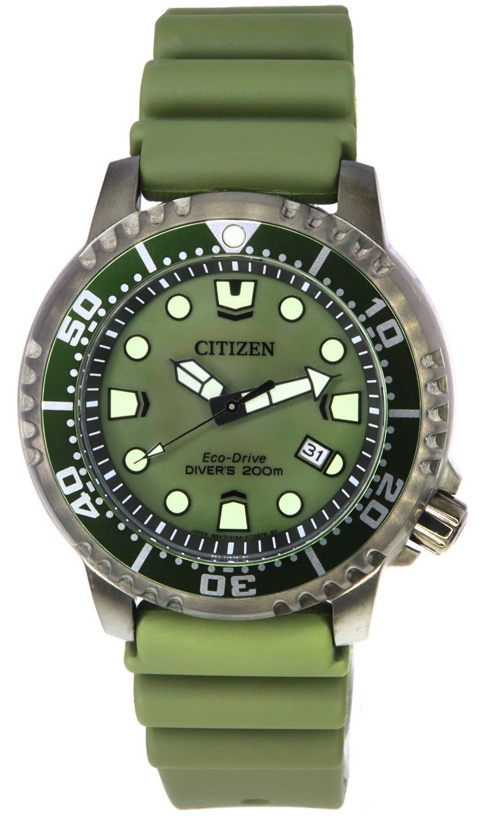 Citizen Promaster Marine Eco-Drive Green Dial Diver's BN0157-11X 200M Men's Watch