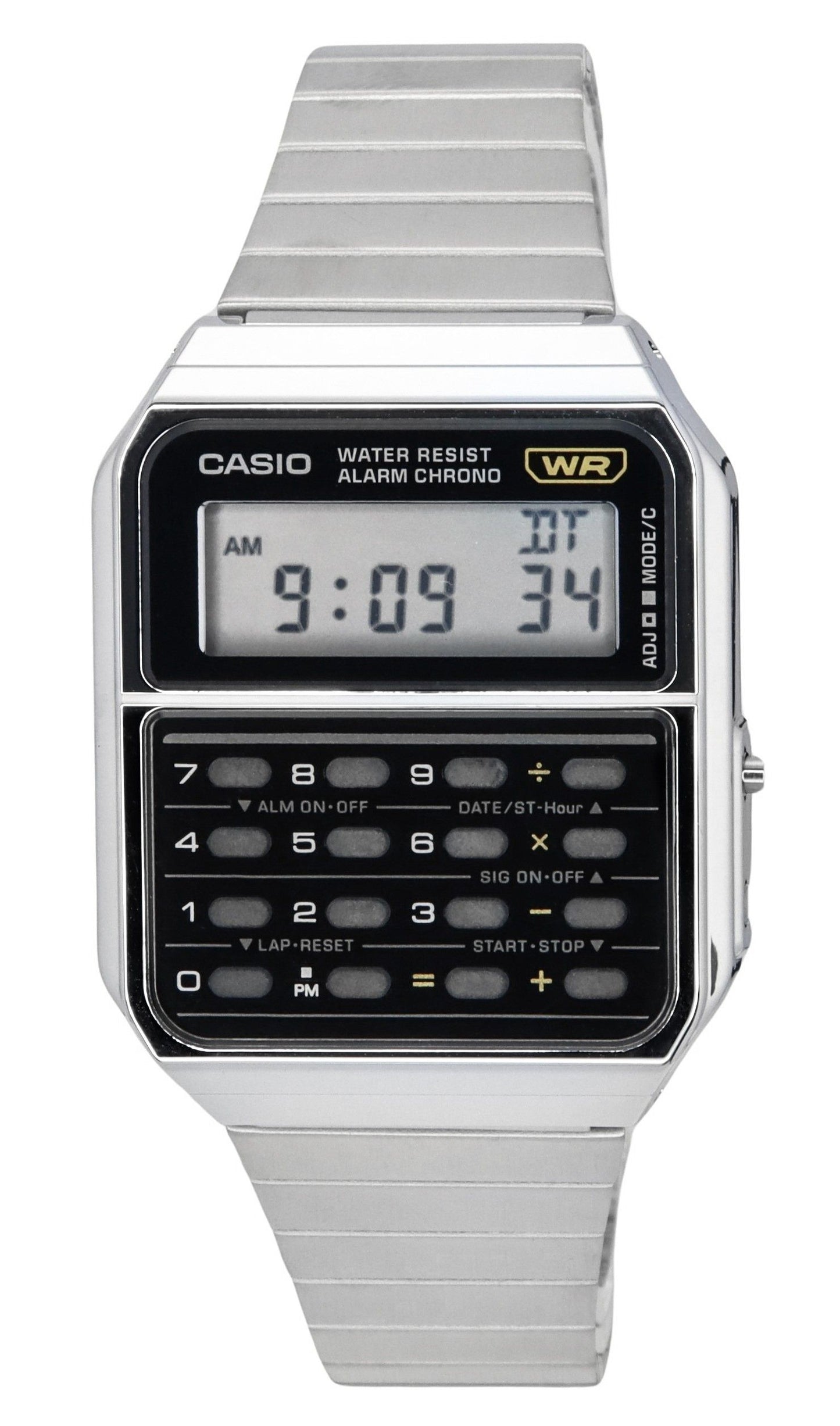 Casio Vintage Digital Calculator Stainless Steel Quartz CA-500WE-1A Men's Watch