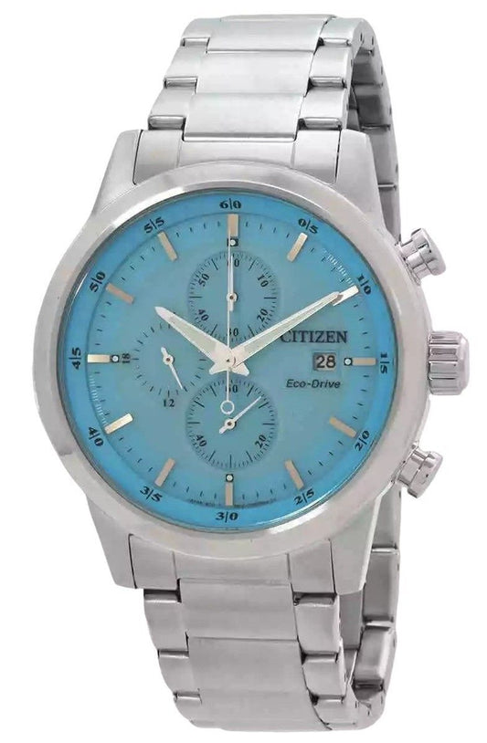 Citizen Chronograph Stainless Steel Blue Dial Eco-Drive CA0748-80L 100M Men's Watch