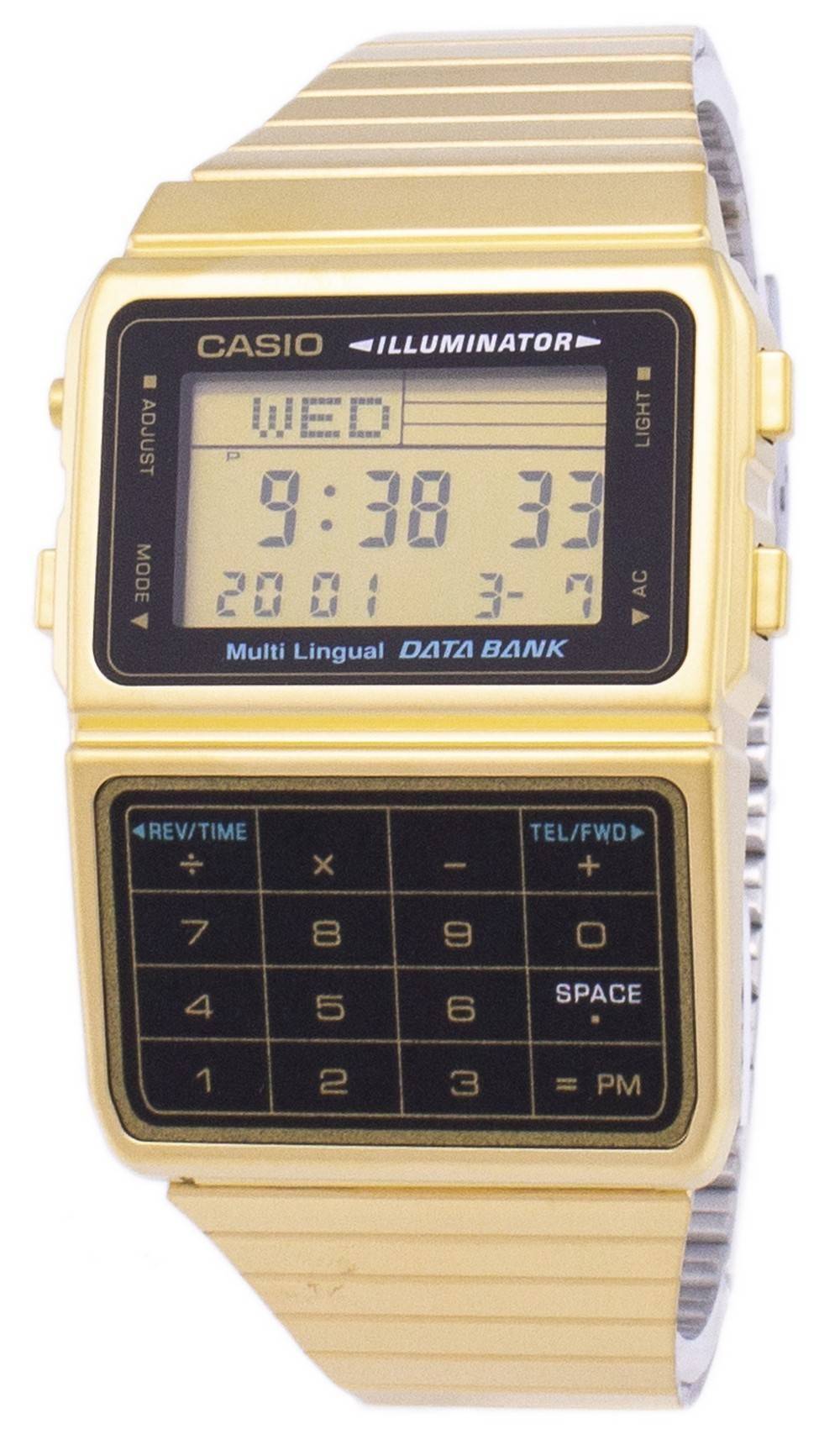 Casio Digital Stainless Steel Data Bank Multi-Lingual DBC-611G-1DF DBC611G-1DF Men's Watch