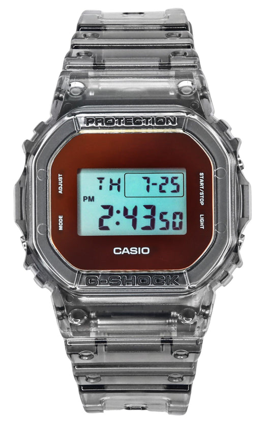 Casio G-Shock Digital Gray Translucent Resin Strap Quartz DW-5600TLS-8 200M Men's Watch