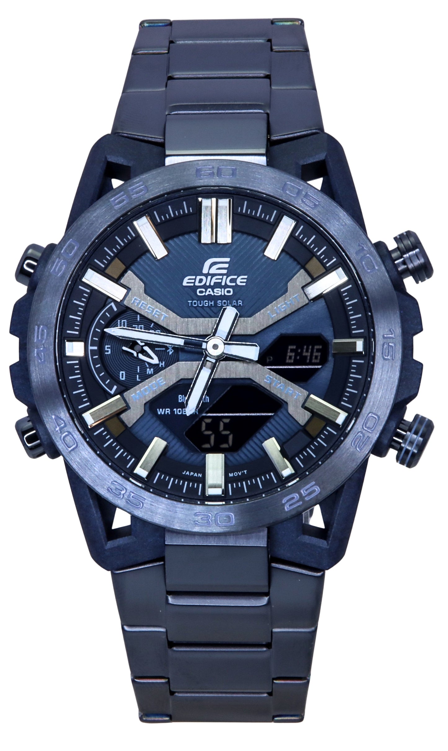 Casio Edifice Analog Digital Cool Blue Edition Smartphone Link Blue Dial Solar ECB-2000CB-2 100M Men's Watch