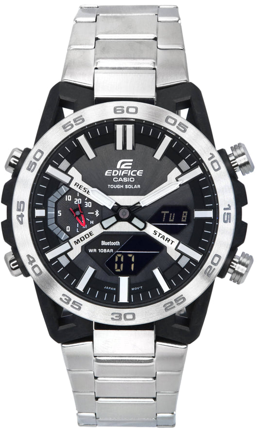 Casio Edifice Suspension Mobile Link Black Dial Solar ECB-2000D-1A ECB2000D-1 100M Men's Watch