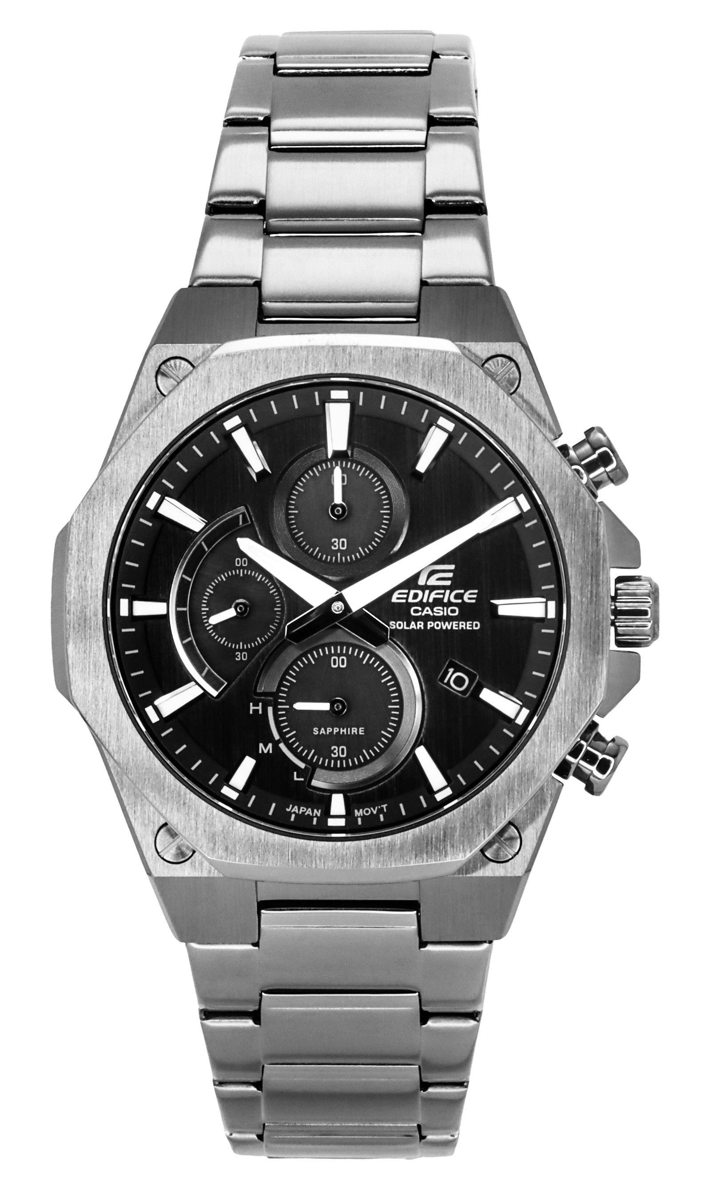 Casio Edifice Slim Line Chronograph With Sapphire Crystal Analog Gray Dial Solar EFS-S570DC-1A 100M Men's Watch