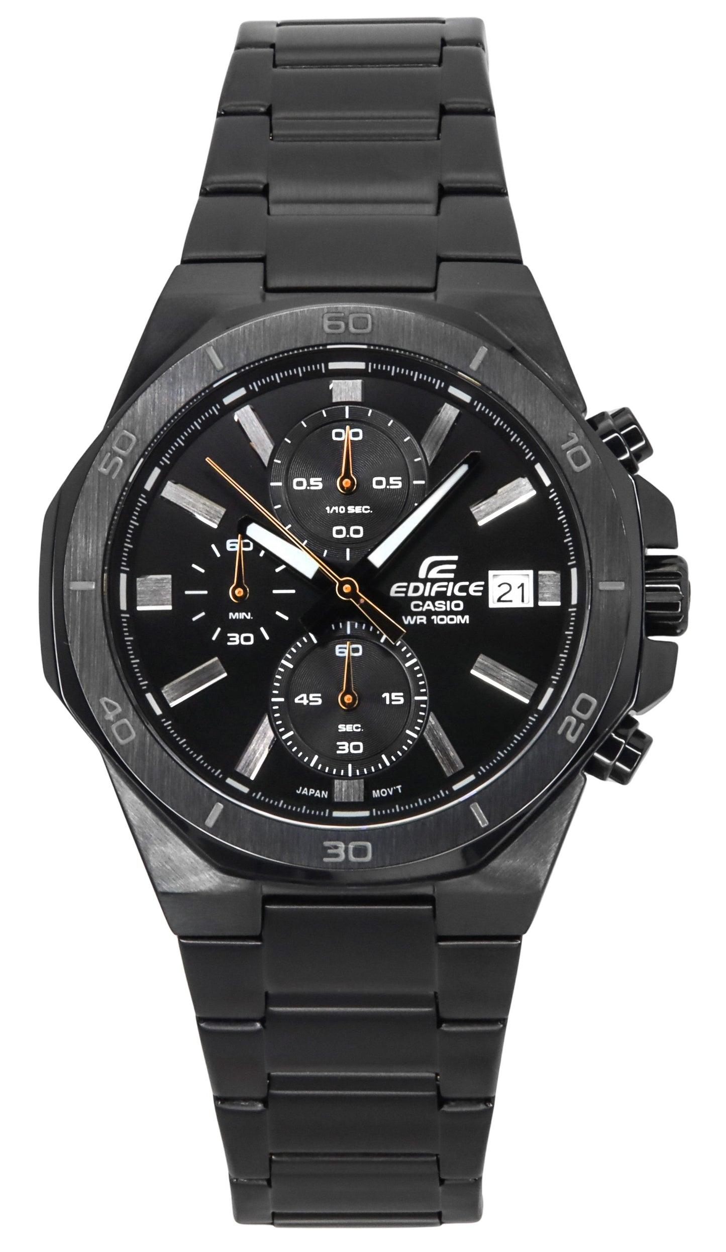 Casio Edifice Standard Analog Chronograph Stainless Steel Black Dial Quartz EFV-640DC-1AV 100M Men's Watch