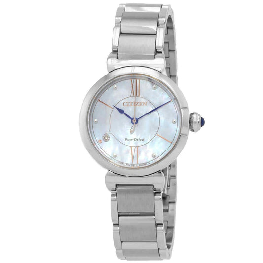 Citizen L Series Diamond Accent Mother Of Pearl Dial Eco-Drive EM1070-83D Women's Watch