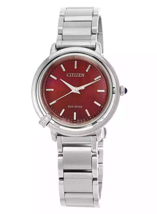 Citizen L Eco-Drive Stainless Steel Red Dial EM1090-78X Women's Watch