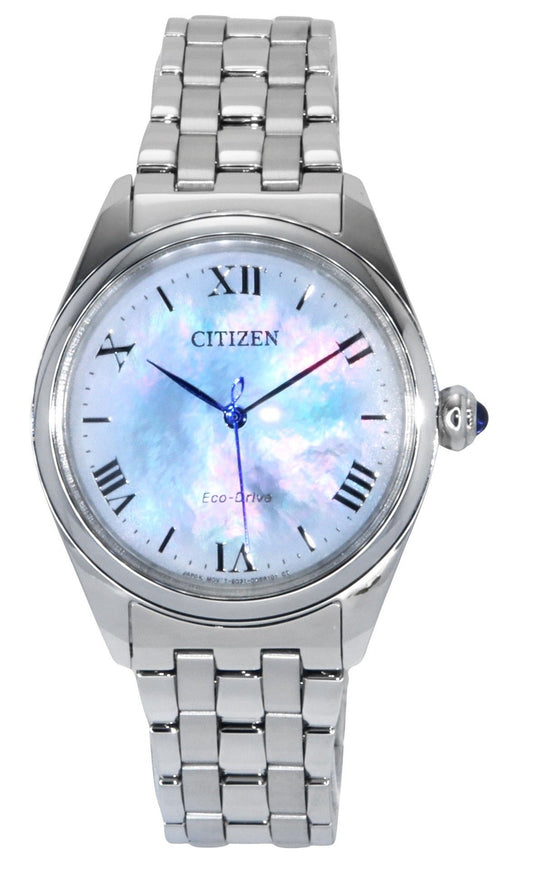 Citizen L Eco-Drive Stainless Steel Mother Of Pearl Dial EM1140-80D Women's Watch